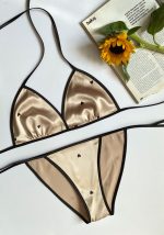 ست بیکینی طرح قلب رنگ بژ