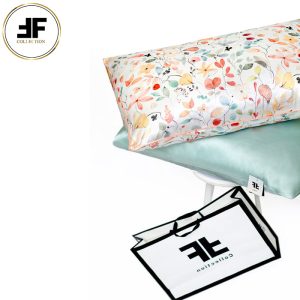 روبالشی ساتن الیکس طرح گلدار