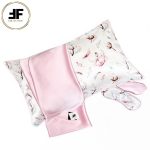 روبالشی ساتن الیکس طرح گلدار صورتی