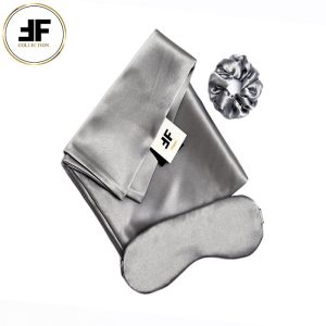 پک خواب روبالشی ساتن الیکس طرح ساده رنگ طوسی