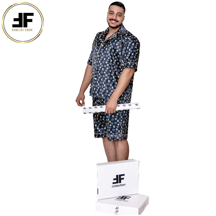 لباس خواب مردانه مدل بلوز و شلوارک طرح LV لباس خواب مردانه مدل بلوز و شلوارک طرح LV