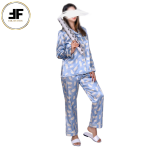 لباس خواب زنانه مدل بلوز و شلوار طرح پر