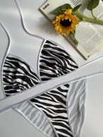 ست بیکینی طرح زبرا سفید مشکی