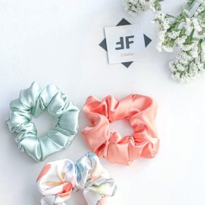 ست اسکرانچی زنانه جنس ساتن الیکس