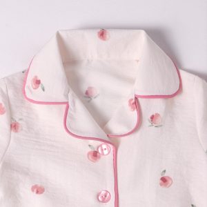 ست بلوز شلوار کودک جنس نخی طرح هلو